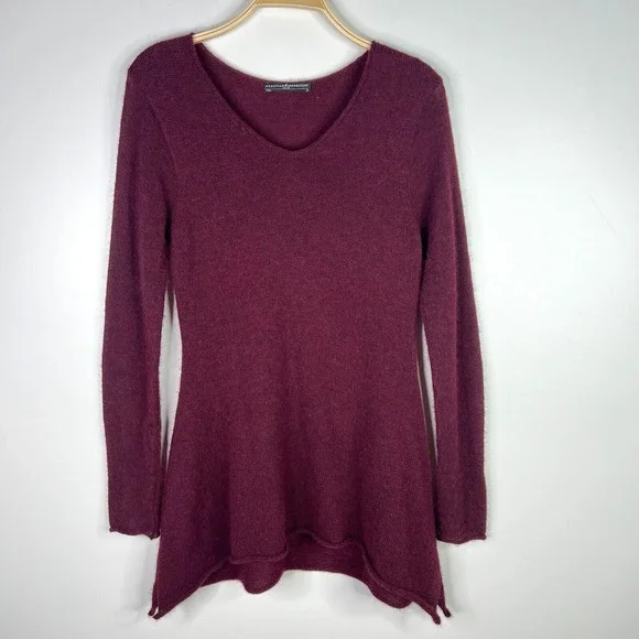 Peruvian Connection Size Medium Alpaca Blend Long Sleeve Maroon Sweater Dress - Picture 1 of 7